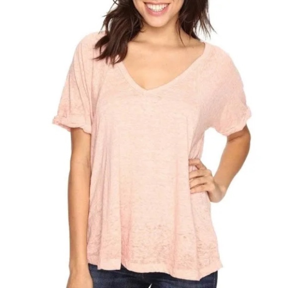 Free People We The Free Free Fallin Burnout Tee Pink